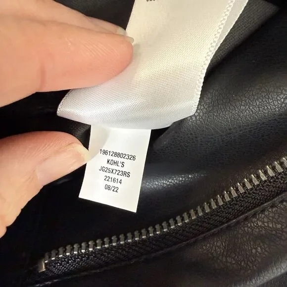 NWT Size 9 SO Black Faux Leather High Rise Flare Bell Bottom Pants Chic Goth 70s - Picture 13 of 16